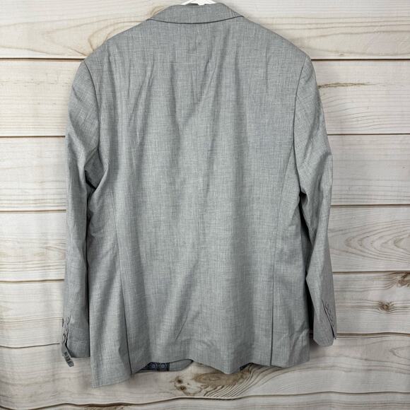 Stacy Adams Light Gray Single Two-Button Closure Suit Jacket Size 42R/36W - Picture 4 of 13